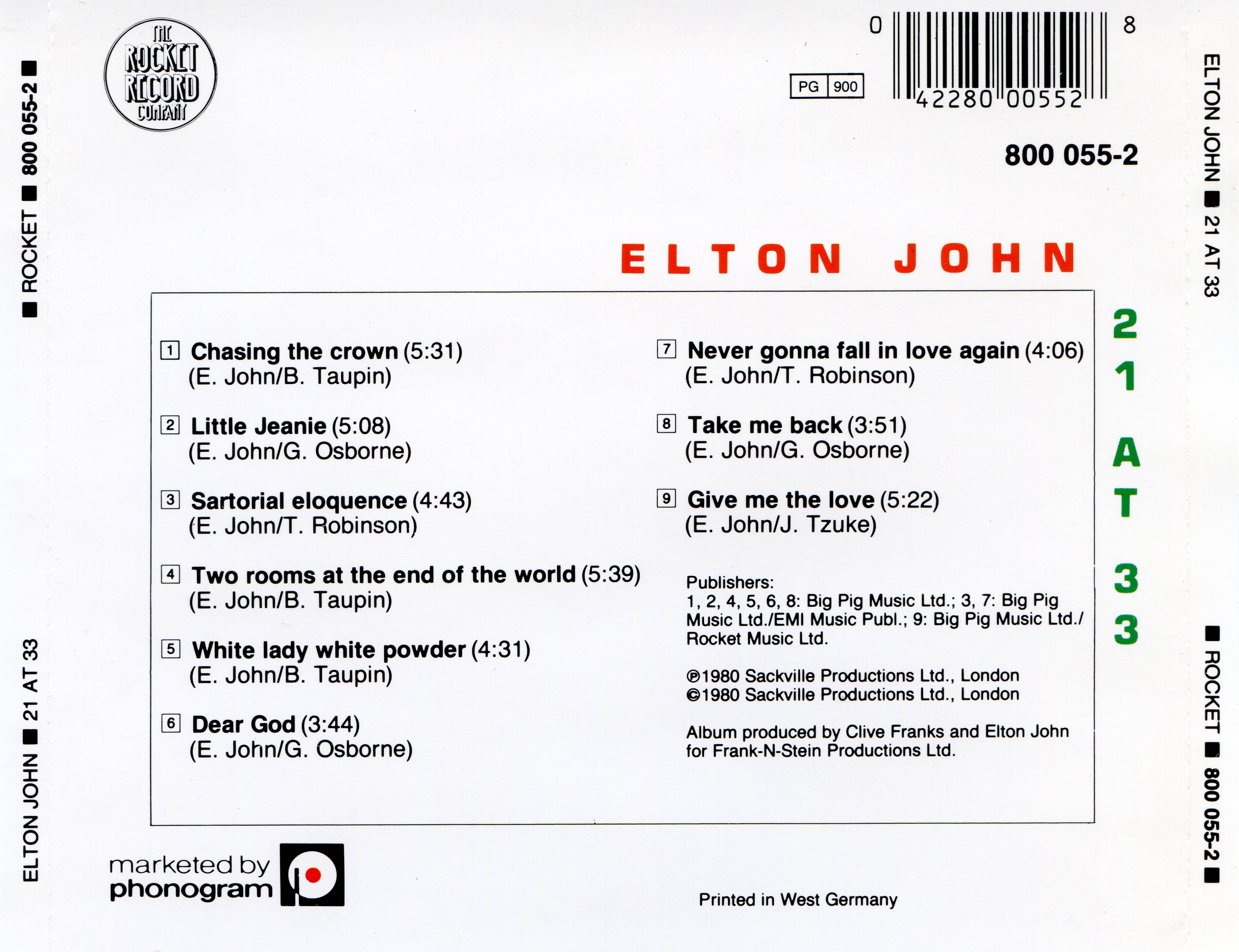 Elton John 21 At 33 [ak d]